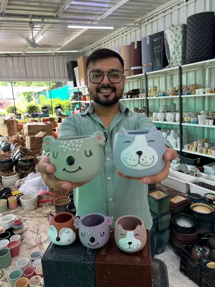 Add a playful touch to your home with my collection of cute animal-faced ceramic pots. These small planters are perfect for succulents and small indoor plants, bringing a smile to your face every time you see them.