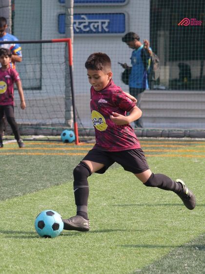 A powerful kick from one of our Under-8 players, demonstrating great form and technique.