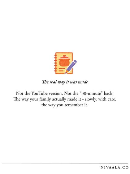 Nivaala - Recipe Preservation & Keepsakes Our Story: Why We Preserve photo 14