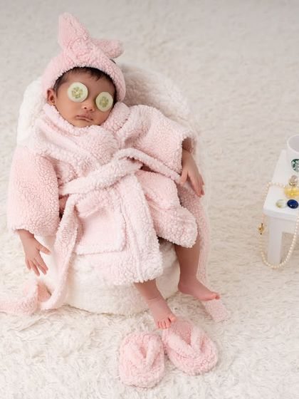 The full spa experience, complete with cucumber slices on the eyes. This shot always gets a laugh from parents.