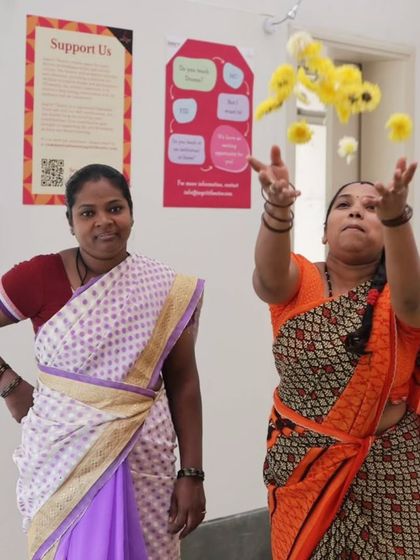 Our fantastic team preparing flower garlands for the SwarTaal festival. It takes a village to create the festive atmosphere for our events.