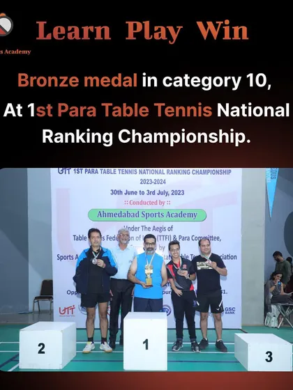 A podium finish at the 1st Para Table Tennis National Ranking Championship. I am proud to support and train players who compete and win at the national level, showcasing their incredible skill and determination.