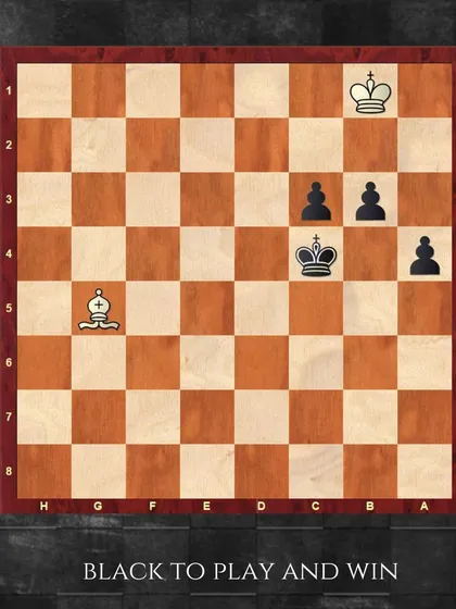 An endgame puzzle to test your technique. It's Black to play and win. How can Black convert this advantage?