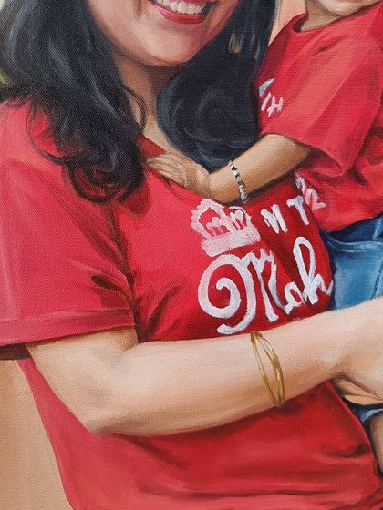 Another detail shot, focusing on the mother holding her child.