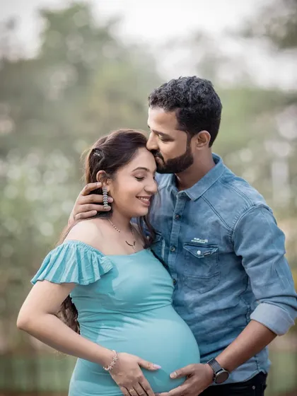 These sessions are all about capturing the connection. Here is a tender moment between expecting parents, a close-up that focuses on the love and anticipation you share.