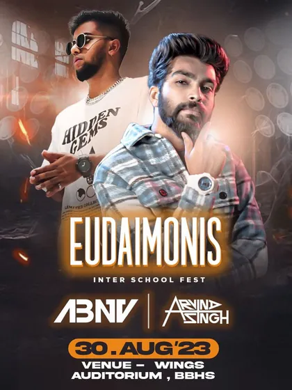 The poster for the Eudaimonis inter-school fest at Baldwin Boys' High School. It's always a great time performing for the next generation of party-goers.