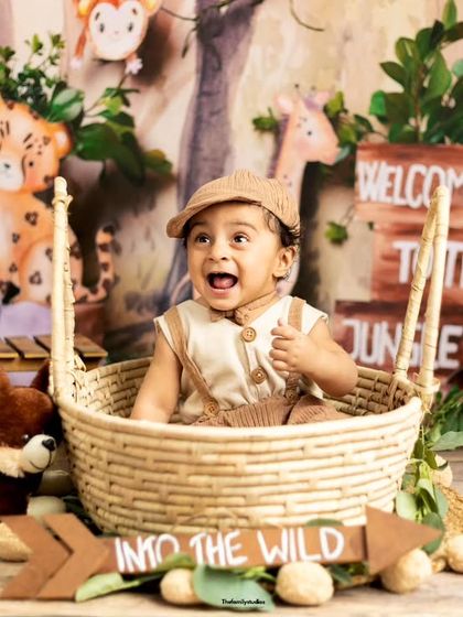 A big, happy roar from our little jungle explorer. We love capturing these energetic and expressive moments.