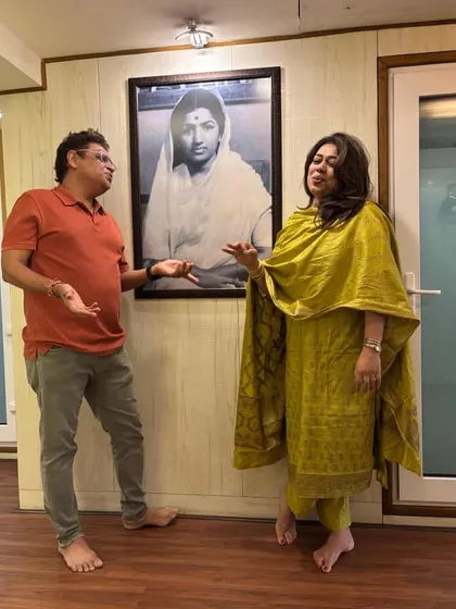 Sharing a joyful, musical moment with composer Shamir Tandon in the studio. Our collaboration is always filled with creativity and mutual respect for the art form.