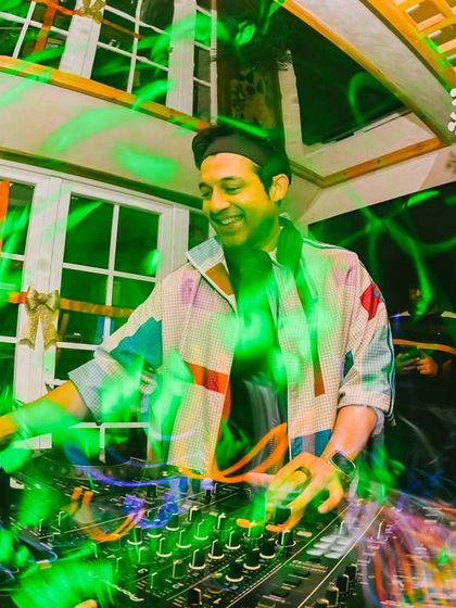 A creative shot with light trails capturing the motion and energy of my set at Monkey Bar.