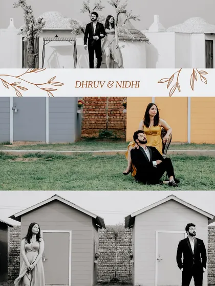 This collage highlights our rustic village set and colorful tiny houses, showing the variety of backdrops available for a single shoot.
