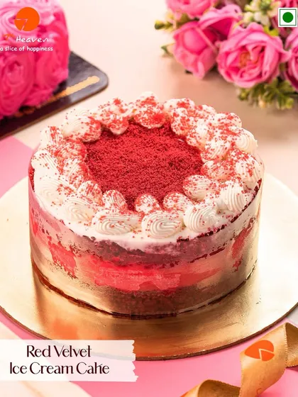 Layers of love and swirls of cream. Our Red Velvet Ice Cream Cake is a beautiful and delicious dessert, combining the classic cake flavour with cool, creamy ice cream.
