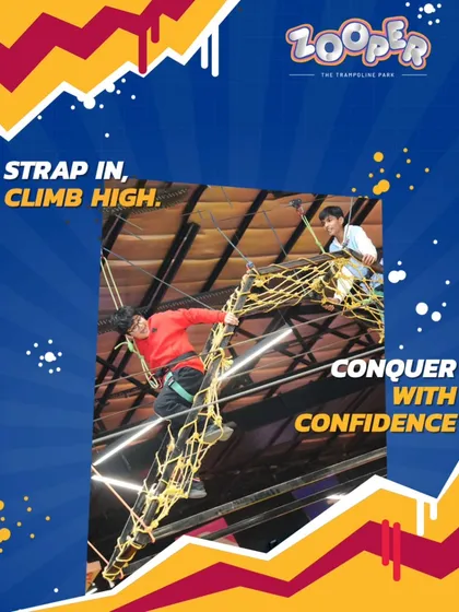 Strap in, climb high, and conquer with confidence. Our net bridge obstacle course is a true test of balance and nerve.