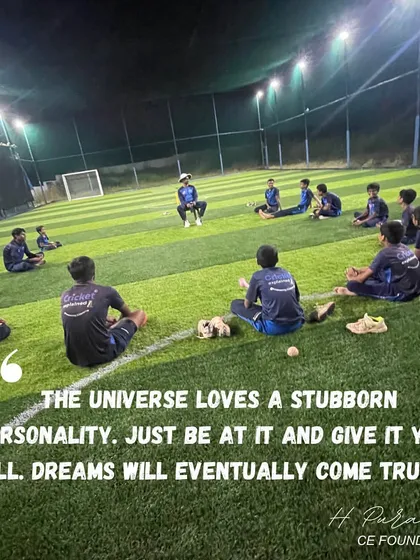 The universe loves a stubborn personality. I tell my players to believe in themselves, give it their all, and be relentless in the pursuit of their dreams.
