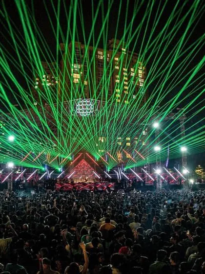 My light and laser shows are on another level. For Boris Brejcha's concert, I turned the venue into a cathedral of green lasers, creating a mind-bending visual experience that perfectly matched his high-tech minimal sound.