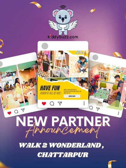 Step into a world of adventure at Walk 2 Wonderland in Chattarpur! Book through Kiddybuzz and get 2 complimentary carnival tickets plus 10% off on food.