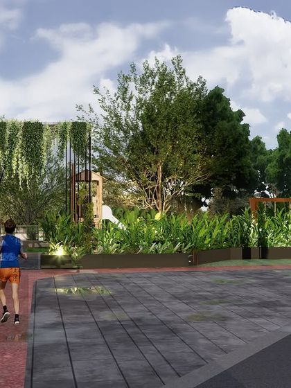 A jogging track at Kailash Apartments winds through the property, framed by vertical gardens and pergolas. This design integrates fitness into the daily lives of residents, creating a green corridor that makes exercise a pleasant and scenic experience.
