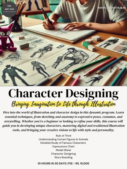 Bring your imagination to life in my Character Designing program. I teach essential techniques from sketching and anatomy to expressions and storyboarding for both digital and traditional illustration.