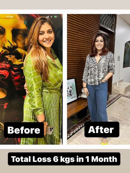 A total loss of 6 kgs in one month. This client's amazing progress shows that you can achieve your fitness goals quickly and sustainably with the right guidance.