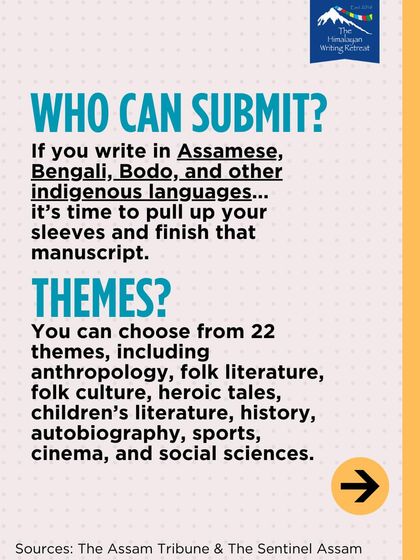 This fellowship is open to writers in Assamese, Bengali, Bodo, and other indigenous languages, covering a wide range of themes from anthropology to cinema.