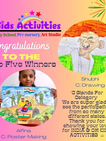 More winners from our Independence Day Contest. Congratulations to Alfina for her powerful poster and Shubhi for her wonderful drawing. We are so glad to see participation from so many different states.