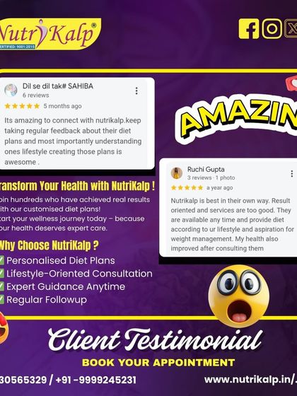 "Result oriented and services are too good." These testimonials praise our customized plans that are tailored to each person's lifestyle and aspirations for weight management.