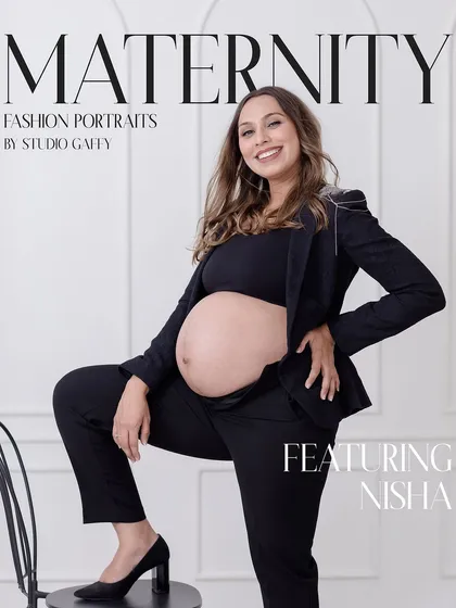 I believe maternity is a moment of profound strength and style. For this session, we created a fashion-forward portrait that feels like it belongs on a magazine cover, celebrating Nisha’s powerful journey into motherhood with elegance and confidence.