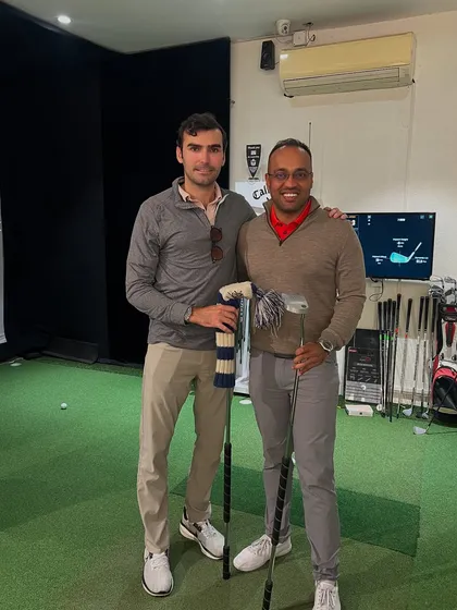 Even the pros need their specs dialed in. It was a pleasure working with top international golfer Eugenio Chacarra, getting his putters checked and optimized before he went on to lead the field at the DLF International Series.