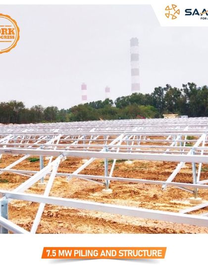 The piling and structure for a 7.5 MW solar park taking shape. We use high-quality materials and precise engineering to build solar installations that are made to last for decades.