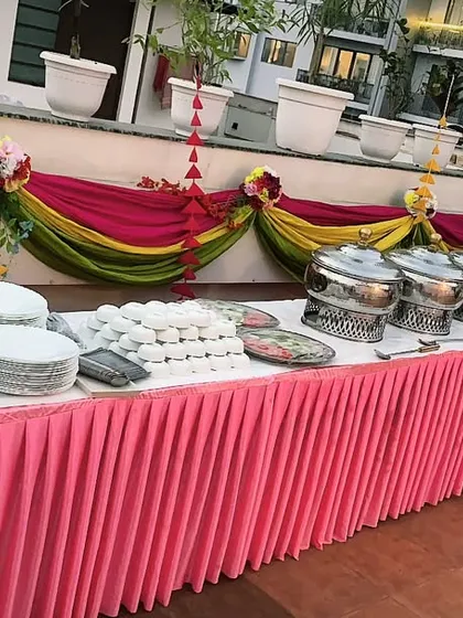A bright and festive buffet for a Lohri celebration for 60 guests. I enjoy creating special menus and setups to honor traditional Indian festivals.