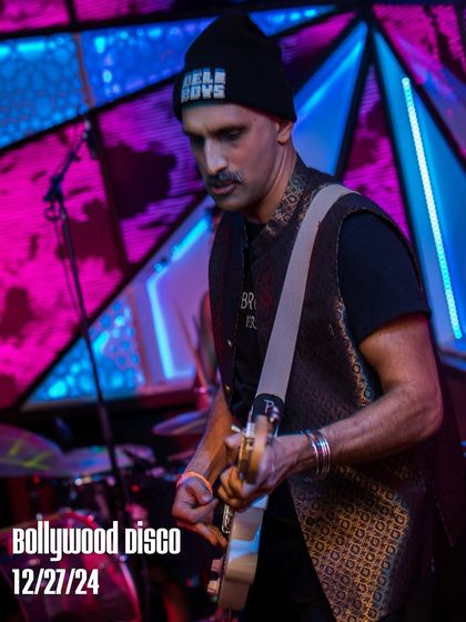 Live music is a key part of the Bollywood Disco experience. Here's a shot of the band The Kominas, who I brought in for a special rock-infused Bollywood set at our Bolliday Edition.