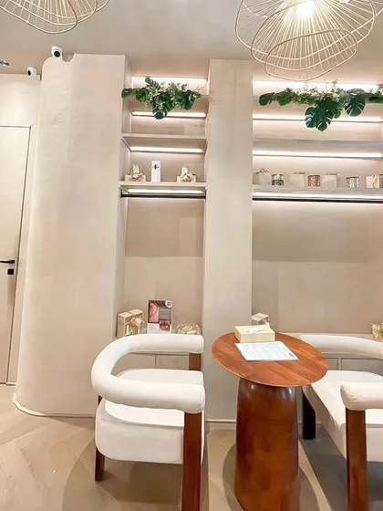 This cozy corner of our studio is perfect for quiet reflection. We believe the environment you practice in is just as important as the practice itself.