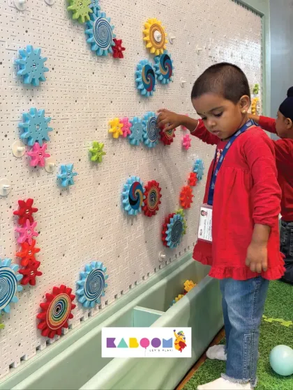 The gear wall is a fantastic sensory activity. Kids love figuring out how to make all the pieces turn together.