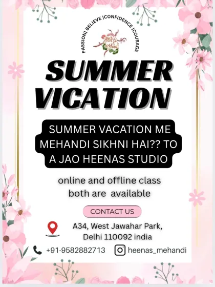 An invitation to my studio for offline classes during summer vacation. I offer both online and offline classes to suit everyone's needs.