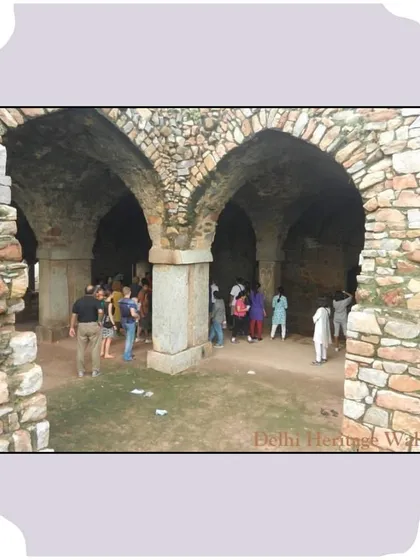 Inside the vaulted chambers at the base of Bijay Mandal. We explore these cool, dark spaces and speculate on their use, whether as storage, treasury, or residential quarters.