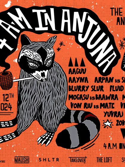 An after-party in Anjuna, Goa, with a lineup of fine DJs. If you're in Goa, don't miss this one. It's going to be a proper Sunday morning session.