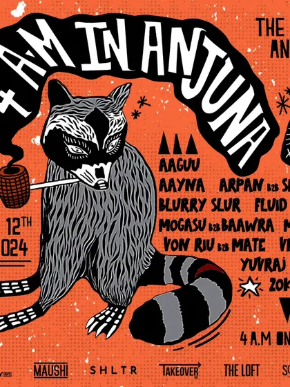 An after-party in Anjuna, Goa, with a lineup of fine DJs. If you're in Goa, don't miss this one. It's going to be a proper Sunday morning session.