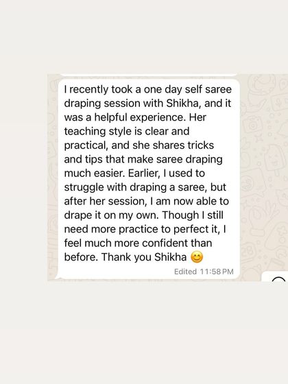 Shikha Agarwal - Personal Saree Draping Classes Words from My Wonderful Students photo 13