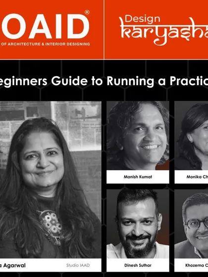 An announcement for the 'Beginner’s Guide to Running a Practice' panel at Design Karyashala by FOAID. Our founder joined other industry experts to empower the next generation of designers with practical tips and real-world insights.