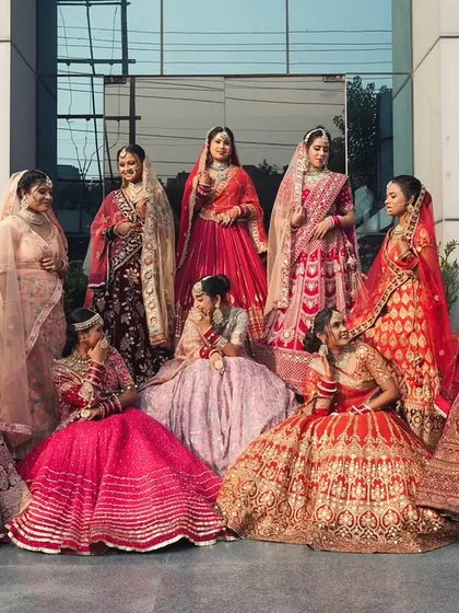 Our graduating class of bridal makeup artists. Each student has designed and executed a complete bridal look from scratch, demonstrating their readiness for a professional career.