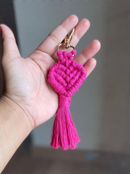 For all the pink lovers out there! This hot pink heart keychain is bold, bright, and beautiful. It makes a great bag charm.