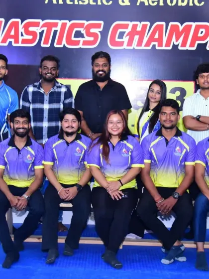 Our dedicated coaching team at the 3rd Edition Gymnastics Championship. Their hard work and passion are the driving force behind our students' success.