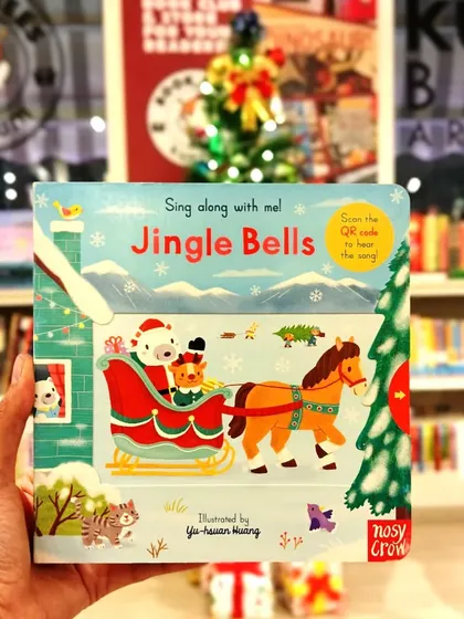 Sing along with this 'Jingle Bells' board book. It features a QR code to hear the song, making it a festive and interactive read.