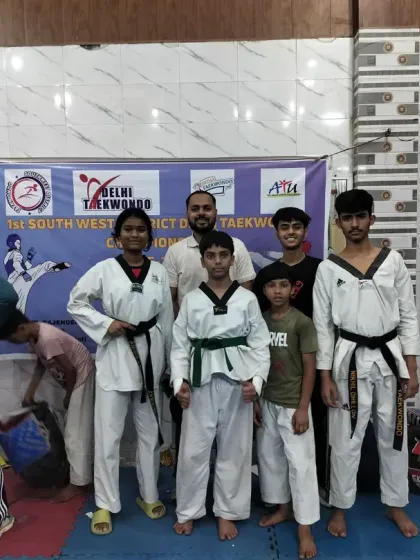 A group of our young fighters at the India Taekwondo District selections. This is the first step towards competing at the state level.