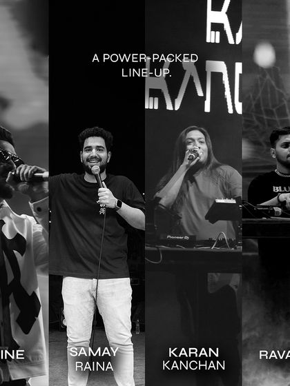 The power-packed lineup for Tryst 2024, featuring Divine, Samay Raina, Karan Kanchan, and Ravator.