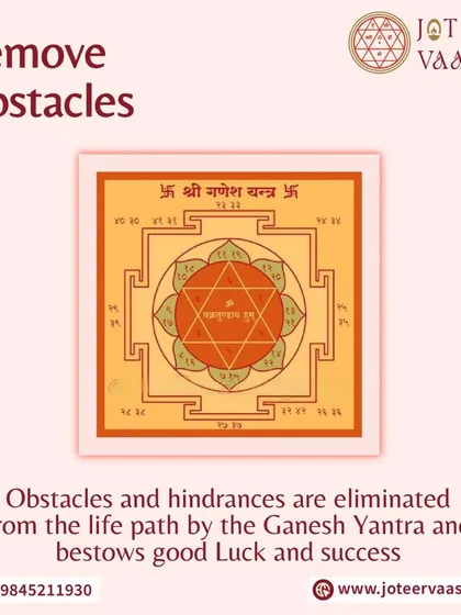 The Ganesh Yantra is a specific tool we use to help clients eliminate hindrances and clear their path to success. It is a powerful symbol for attracting good luck and ensuring a smooth journey toward your personal and professional goals.