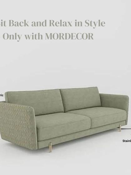 Sit back and relax in style. The Paris Sofa is made with premium fabric and supported by stainless steel legs, offering a perfect blend of comfort and modern design.