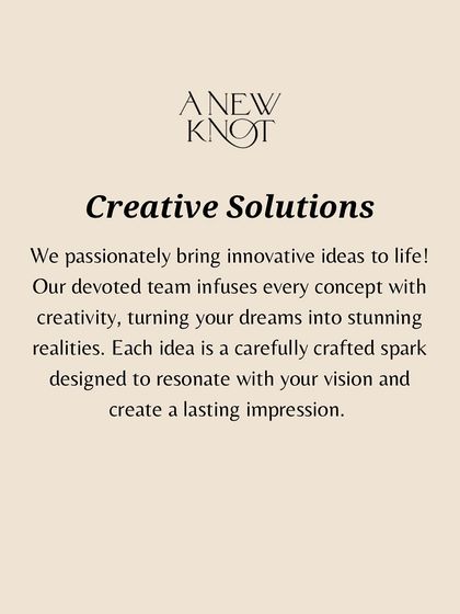 "Creative Solutions." We are a devoted team that infuses every concept with creativity, turning your dreams into stunning realities that leave a lasting impression.
