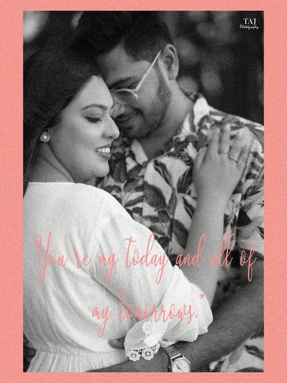 A grainy, vintage-style black and white photo with a romantic quote. This edit gives the image a timeless, nostalgic feel, as if it were a cherished memory from long ago.