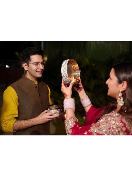 The joy and tradition of Karva Chauth, beautifully captured. My student's work on Parineeti is a perfect example of creating a look that is both festive and gracefully understated.