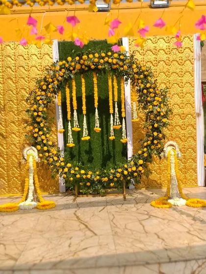 Shanaya Decorations - All-Inclusive Ceremony Packages (Haldi & Mehendi) Signature Ring Backdrops photo 14
